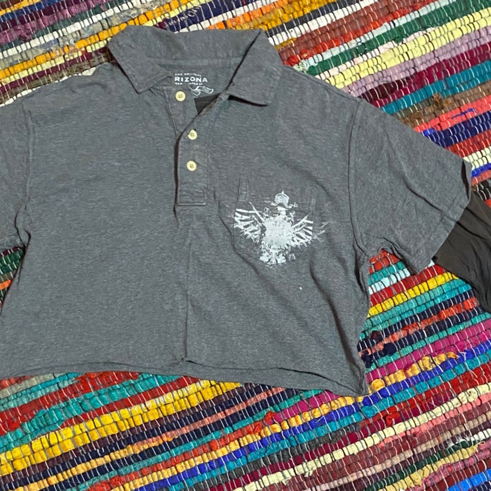 Arizona Jean Company Kids Charcoal Polo with Eagle Design